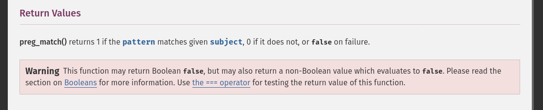 preg_match() Documentation warning…PHP…why????